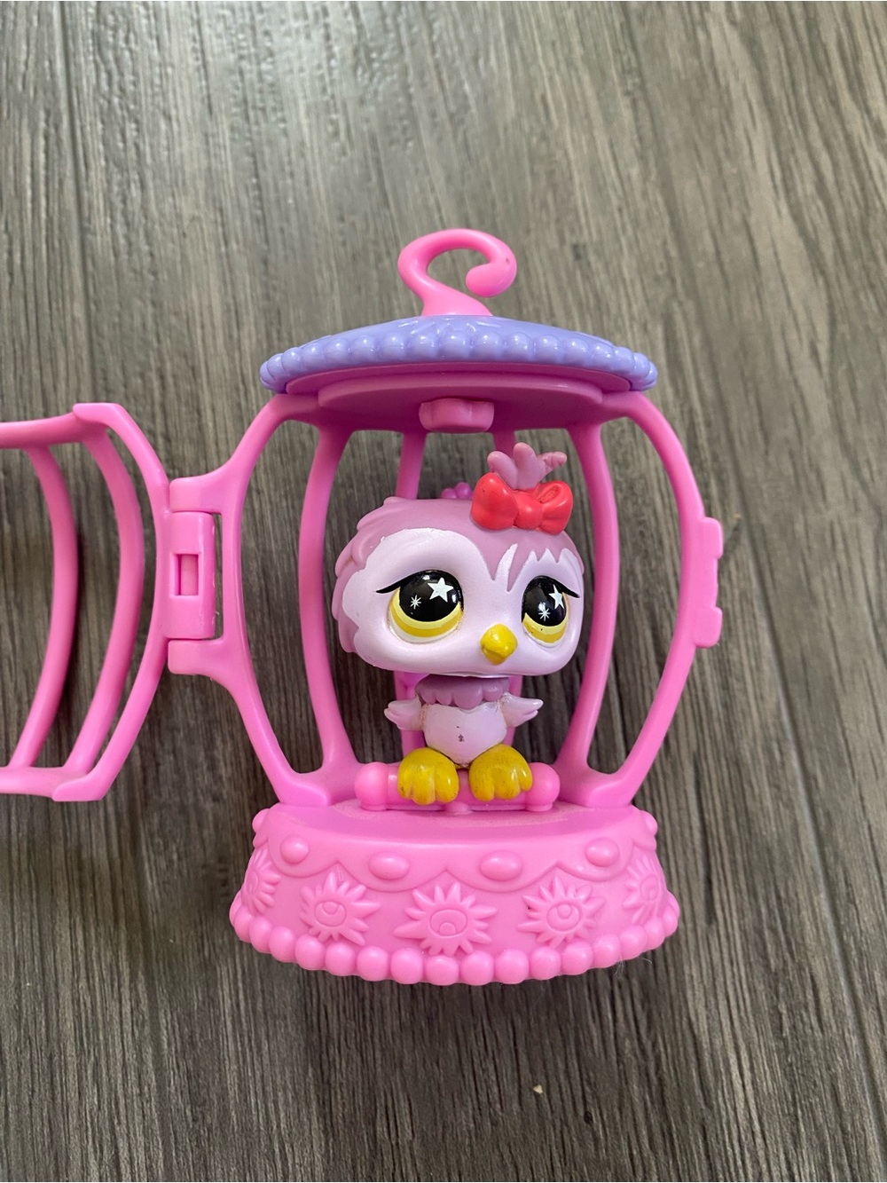 LPS #841 2008 purple owl and bird cage accessory